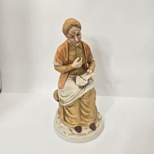 Mid Century Taiwan Ceramic Figurine Elderly Lady – F.B.I.A. Marked